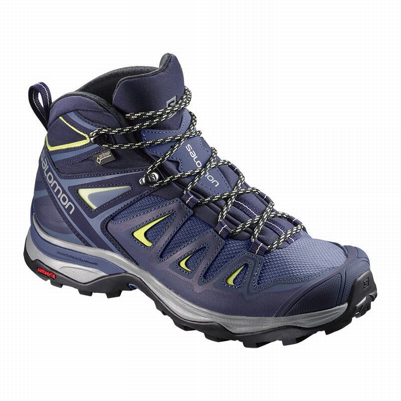 SALOMON X ULTRA 3 WIDE MID GORE-TEX Philippines - Women's Hiking Boots - Blue | 957368-CNJ